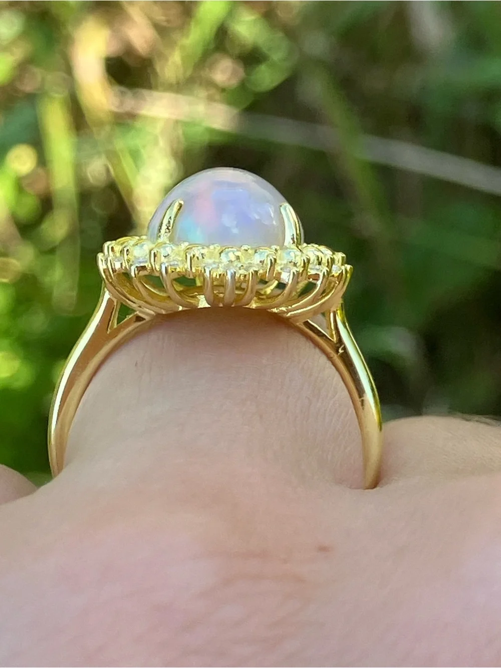 Natural Ethiopian Opal Sterling Silver Ring Size 8